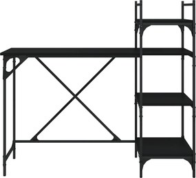 vidaXL Γραφείο Υπολογιστή με Ράφια Μαύρο 120 x 47 x 109 εκ.