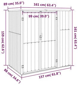 vidaXL Αποθήκη Εργαλείων Κήπου Πράσινη 161x89x161 εκ. Γαλβαν. Ατσάλι
