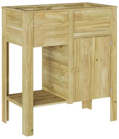 vidaXL Κρεβάτι Κήπου με Αποθήκη 85x46x96 εκ. Μεταχειρισμένο Ξύλο Πεύκης
