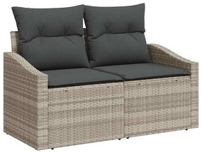 vidaXL Σέτ φαγητού για κήπο με μαξιλάρι 11 pcs Ανοιχτό γκρι