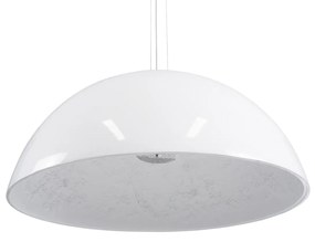 GloboStar® SERENIA WHITE 01273 Μοντέρνο Κρεμαστό Φωτιστικό Οροφής Μονόφωτο Λευκό Γύψινο Καμπάνα Φ90 x Y45cm