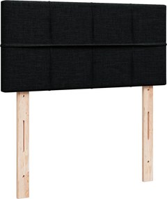 vidaXL Κρεβάτι Boxspring με Στρώμα Μαύρο 80 x 200 εκ. Υφασμάτινο