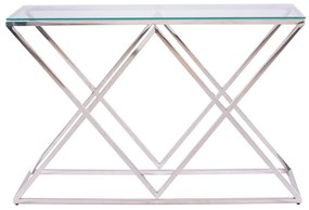 Κονσόλα Holland Με Γυαλί Και Βάση Χρωμίου 120x40x78 Ek.