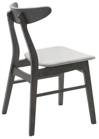 Καρέκλα Orlean pakoworld γκρι ύφασμα-rubberwood ανθρακί πόδι Σετ 2 Τεμαχίων