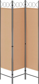 vidaXL 3-Panel Room Divider Μπεζ 120 x 180 cm Ύφασμα