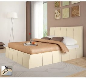 Κρεβάτι Διπλό με αποθηκευτικό χώρο Perla, εκρού 160x200cm με στρώμα - GRA781