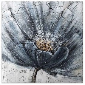 Πίνακας σε καμβά Blue Flower" Megapap ψηφιακής εκτύπωσης 100x100x3εκ."