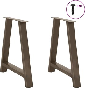 vidaXL Πόδια Τραπεζαρίας Σχήματος Α 2 τεμ. 70x(72-73) εκ. Ατσάλι