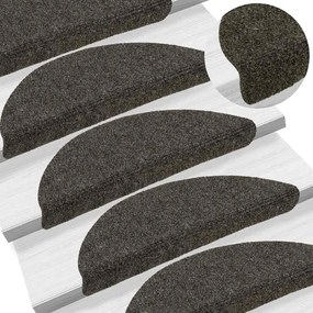 vidaXL Πατάκια Σκάλας Αυτοκόλ. 10 τεμ Ανθρακί 56x17x3 εκ Βελονιασμένο