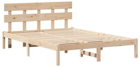 vidaXL Σκελετός Κρεβατιού Καφέ 150 x 200 cm Μασίφ ξύλο πεύκου