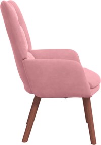 vidaXL Πολυθρόνα Ροζ 63 x 67 x 94 εκ. Βελούδο