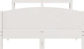 vidaXL Σκελετός Κρεβ. Χωρίς Στρώμα Λευκό 140x190 εκ Μασίφ Πεύκο