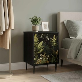 vidaXL Κομοδίνο RHENEN Μαύρη Δρυς 36 x 33 x 51 εκ. Επεξεργασμένο Ξύλο