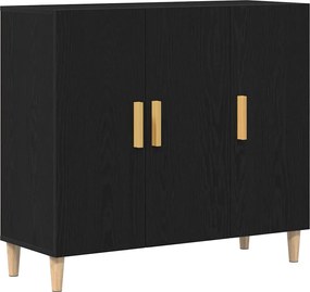 vidaXL Πλαϊνό γραφείο Μαύρη Οξυά 90 x 34 x 80 εκ. Επεξεργασμένο ξύλο
