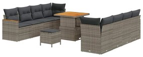 vidaXL Σετ Καναπέ Κήπου 11 pcs Γκρι συνθετικό ρατάν