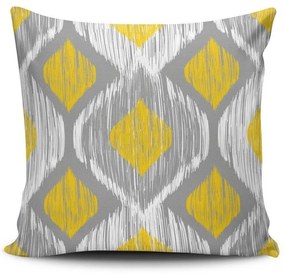 Μαξιλάρι Διακοσμητικό (Με Γέμιση) NKRLNT265 Grey-Yellow Aberto Design 43X43 Βαμβάκι-Πολυέστερ