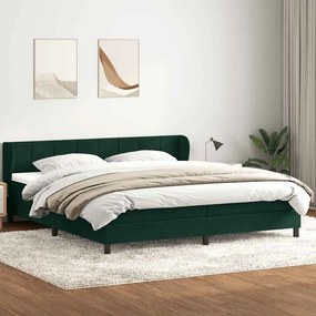 vidaXL Box Spring κρεβάτι με στρώματα σκούρο πράσινο Βελούδινο