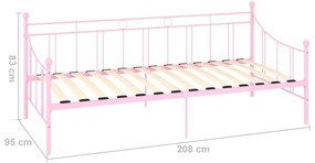 Πλαίσιο για Καναπέ - Κρεβάτι Ροζ 90 x 200 εκ. Μεταλλικό - Ροζ