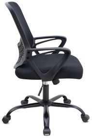 Καρέκλα γραφείου Freda Megapap με ύφασμα Mesh χρώμα μαύρο 65x65x90/100εκ.