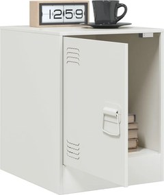 vidaXL Κομοδίνα 2 τεμ. Λευκό 34,5 x 39 x 44 εκ. από Χάλυβα