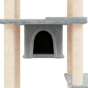vidaXL Γατόδεντρο Aνοιχτό Γκρι 176 εκ. με Στύλους Ξυσίματος από Σιζάλ