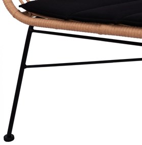 Σετ κήπου Σαλόνι ALLEGRA 4τεμ Μεταλλο Μαύρο &amp; Wicker Μπέζ