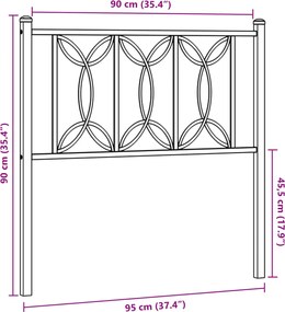 vidaXL Ανταλλακτικό κεφαλάρι Λευκό 90 εκ. Μεταλλικό