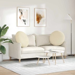 vidaXL Μαξιλάρια καθισμάτων 2 pcs Κρεμ Ø60 x 21 εκ ύφασμα