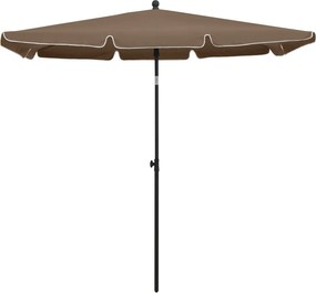 vidaXL Ομπρέλα Κήπου με Ιστό Χρώμα Taupe 210 x 140 εκ.