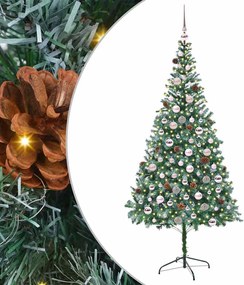 vidaXL Τεχνητό Χριστουγεννιάτικο Δέντρο Πράσινο 210 cm PVC και Χάλυβας