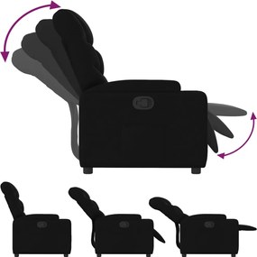 vidaXL Πολυθρόνα Ανακλινόμενη Μαύρη Υφασμάτινη