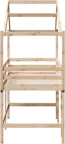 vidaXL Υπερυψ. Κρεβάτι 90x200 εκ. Μασίφ Πεύκο με Σκάλα / Οροφή