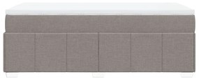 Κρεβάτι Boxspring με Στρώμα Taupe 100 x 200 εκ. Υφασμάτινο - Μπεζ-Γκρι