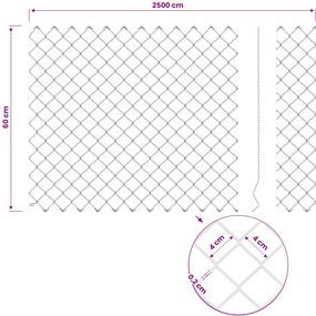 vidaXL Συρματόπλεγμα Περίφραξης με Πάσσαλο 25 x 0,6 m