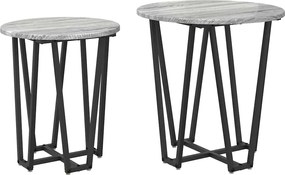 vidaXL Σετ βοηθητικά τραπεζάκια 2 pcs Γκρι Σονομα και Μαύρο