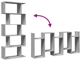Βιβλιοθήκη/Διαχωριστικό Χώρου 5 Επ. Γκρι 70x24x161εκ. Επ. Ξύλο - Γκρι