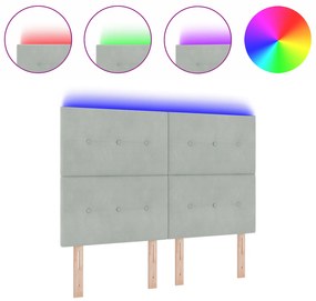 vidaXL LED Κεφαλός Φωτιστικό Γκρι 72 εκ. Βελούδο