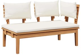 vidaXL Παγκάκι κήπου 2 pcs Κρέμα και Καφέ Μασίφ ξύλο teak