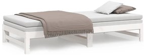 vidaXL Καναπές Κρεβάτι Συρόμενος Λευκός 2x(90x200) εκ. Μασίφ Πεύκο