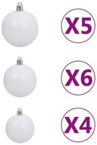 vidaXL Χριστ. Δέντρο Προφωτισμένο Τεχνητό Μπάλες Λευκό 90 εκ