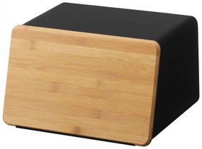 Ψωμιέρα Με Επιφάνεια Κοπής YMZK5291 31,5x24,5x18,5cm Natural-Black Yamazaki Metal,Bamboo