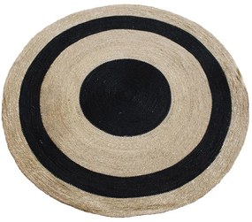 Χαλί Γιούτας 00.02.23153 Natural-Black 120X120cm Round