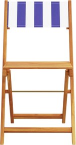 vidaXL Σετ Επίπλων Bistro 3 τεμ. Μπλε/Λευκό Ύφασμα/Μασίφ Πεύκου