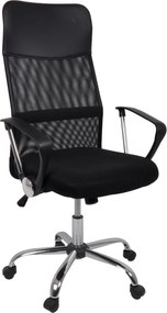 BF2400 Πολυθρόνα Γραφείου Διευθυντή, Βάση Χρώμιο, Pu Μαύρο, Mesh Μαύρο   1τμχ