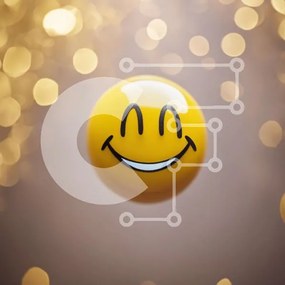 Intra Συλλεκτικό Ξύλινο Παζλ Plywood  4mm - Smiley Face με φόντο Bokeh Σε Ξύλινο Κουτί - Διαστάσεις Puzzle: 10x10 cm – 25 κομμάτια