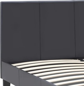 Κρεβάτι Flat Megapap από τεχνόδερμα χρώμα μαύρο ματ 150x200εκ.