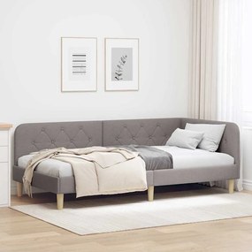 vidaXL Κρεβάτι Γωνίας Taupe 100 x 200 cm ύφασμα