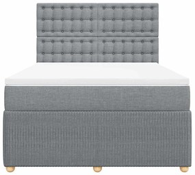 vidaXL Κρεβάτι Boxspring με Στρώμα Αν. Πράσινο 160x200εκ Υφασμάτινο