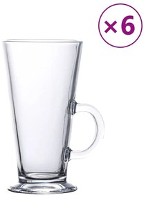 Ποτήρια Λάτε με Λαβή 6 Τεμ. 250 ml - Διαφανές
