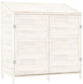 vidaXL Αποθήκη Κήπου Λευκή 102 x 52 x 112 εκ. από Μασίφ Ξύλο Ελάτης